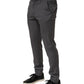 Gray Polyester Formal Dress Trouser Pants