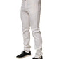 White Mid Waist Skinny Fit Denim Casual Trouser Jeans