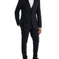 Blue Wool MARTINI 1 Button Men 3 Piece Suit