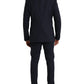 Blue Wool MARTINI 1 Button Men 3 Piece Suit