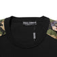 Black Patchwork Crew Neck Pullover Sweater