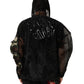 Black Camouflage Hooded Men Full Zip Sweater