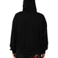 Black Printed Hooded Men Sweatshirt Sweater
