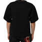 Black Polyester Necklace Embellished T-shirt