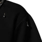 Black Polyester Necklace Embellished T-shirt