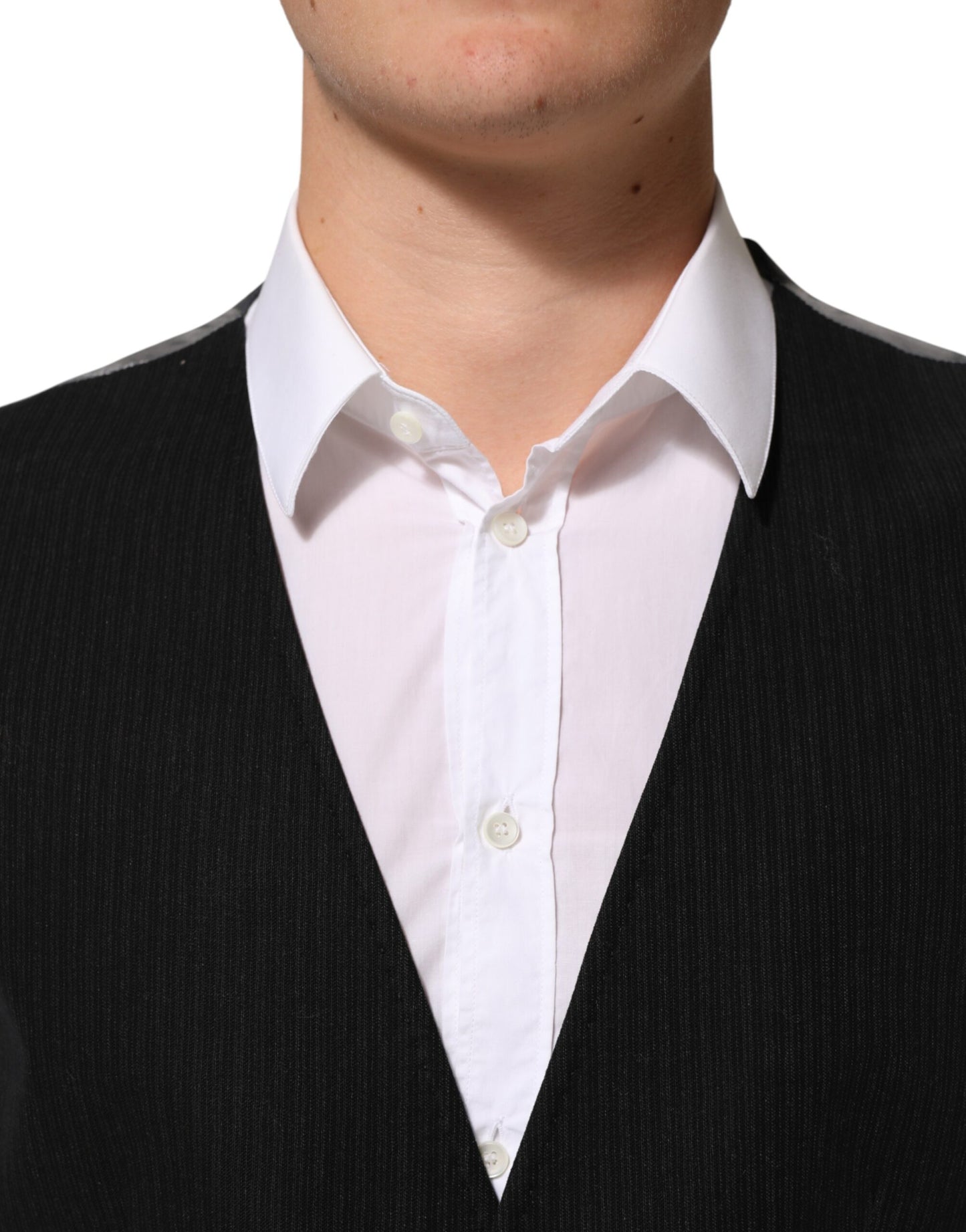 Black Cotton Waistcoat Dress Men Formal Vest