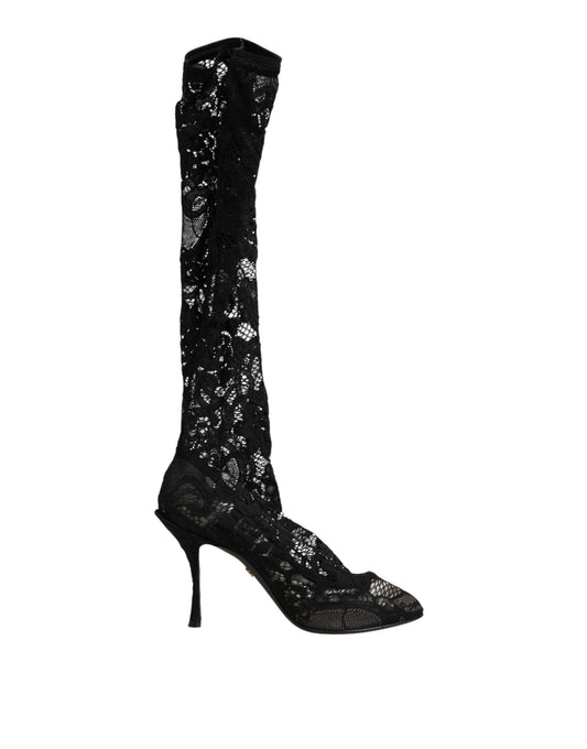 Black Pumps Taormina Lace Socks Boots Shoes