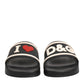 Black Rubber Slides Sandals Beachwear Shoes
