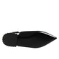Black Crystal Charmeuse Slingback Shoes