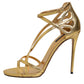 Gold Leather Keira Heels Sandals Shoes