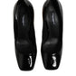 Black Gold Patent Leather Logo Heels Pumps Shoes