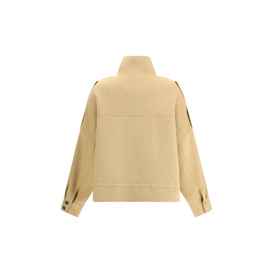 Double Wool-blend fabric Caban with high collar