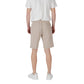 Beige Polyester Bermuda Shorts