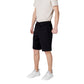 Black Cotton Bermuda Shorts