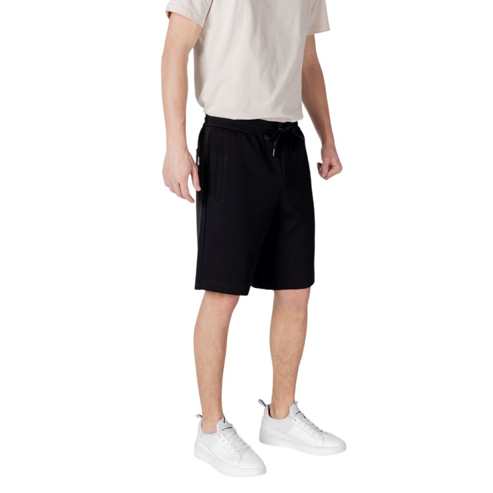 Black Cotton Bermuda Shorts