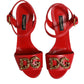 Red Leather DG AMORE Heels Sandals Shoes