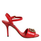 Red Leather DG AMORE Heels Sandals Shoes
