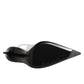 Black Leather Clear PVC Slingback Pumps Shoes