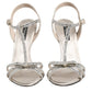 Silver Strass Ankle Strap Heels Sandals Shoes