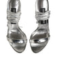 Silver Strappy High Heels Sandals Shoes