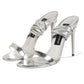 Silver Strappy High Heels Sandals Shoes