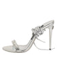 Silver Strappy High Heels Sandals Shoes