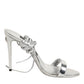 Silver Strappy High Heels Sandals Shoes