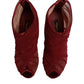 Red Tulle Ankle Boots Stiletto Heels Shoes
