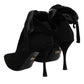 Black Stiletto Heels Lace Up Boots Shoes