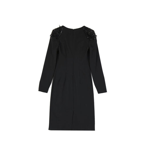 Black Elastane Cocktail Dress