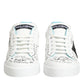 White Leather Graffiti Low Top Sneakers Shoes