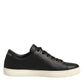 Black Leather Sacred Heart Sneakers Shoes