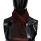 Maroon Striped Wool Blend Unisex Wrap Fringes Scarf