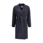 Blue Fleece Wool Coat
