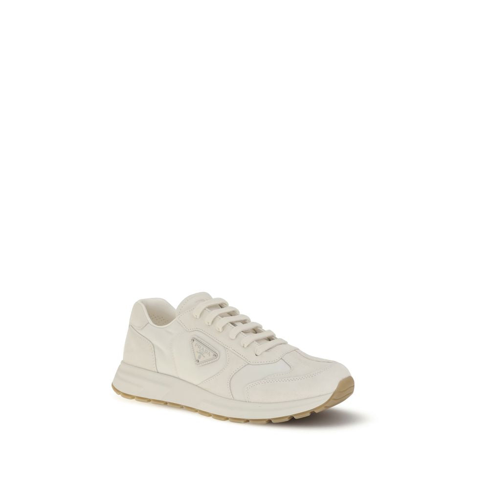 Cream Recycled Polyamide Athletic Sneakers