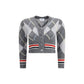 Gray Fleece Wool Cardigan