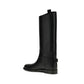 Black Calf Leather Bos Taurus Flat Boots