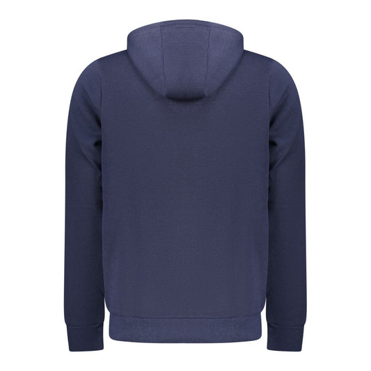 Blue Cotton Men's Hooded Sweatshirt