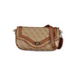 Beige Polyurethane Women's Handbag