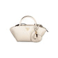 Beige Polyurethane Women's Handbag