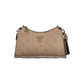 Beige Polyurethane Women's Crossbody Bag