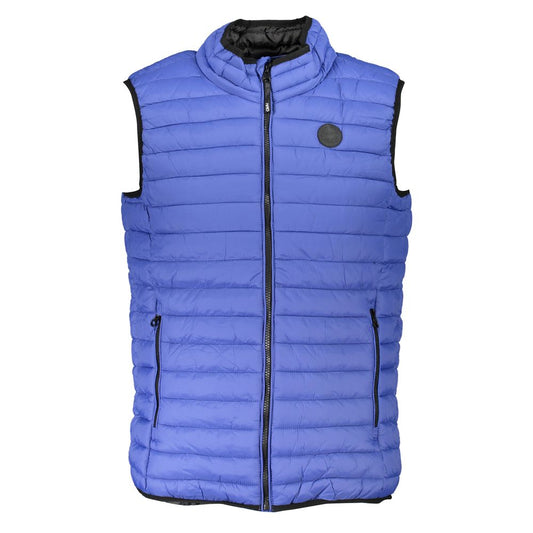 Blue Polyamide Sleveless Jacket