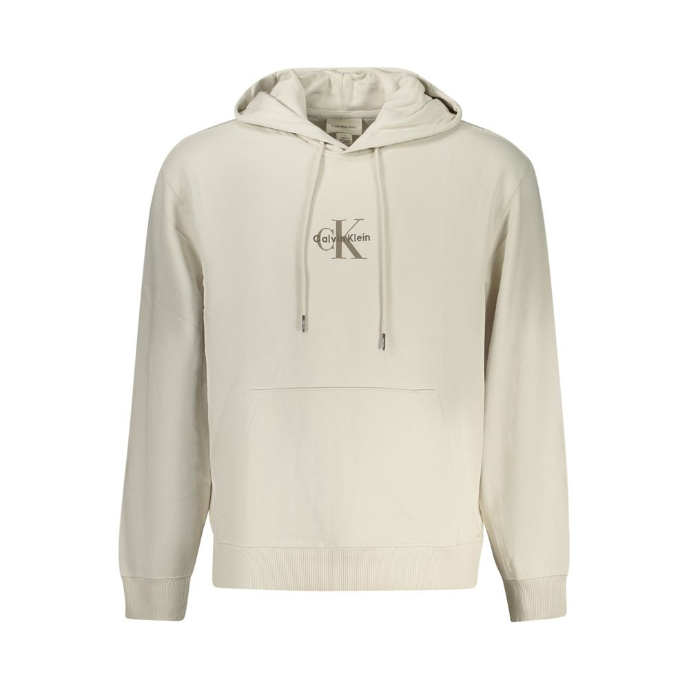Beige Cotton Men's Hoodie