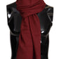 Red DG Crown Cashmere Silk Shawl Fringe Wrap Scarf