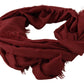 Red DG Crown Cashmere Silk Shawl Fringe Wrap Scarf