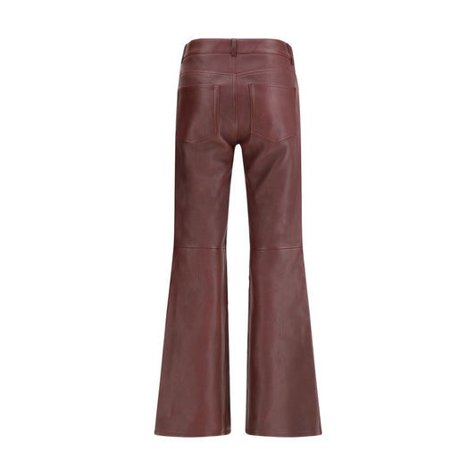 Flared lambskin leather trousers