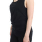 Elegant Black Tank Top with Logo Detail