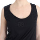 Elegant Black Tank Top with Logo Detail