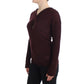 Elegant Purple Keyhole Wool Sweater
