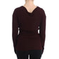 Elegant Purple Keyhole Wool Sweater